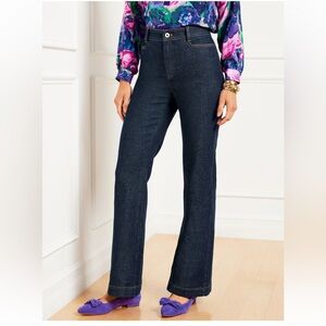 Talbots NWT Dark Indigo Flare Jeans 14P